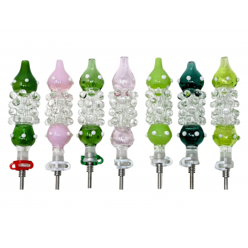 4" Color Dot Work Nectar Pipe W/ 10mm Tip [4CDWNP]